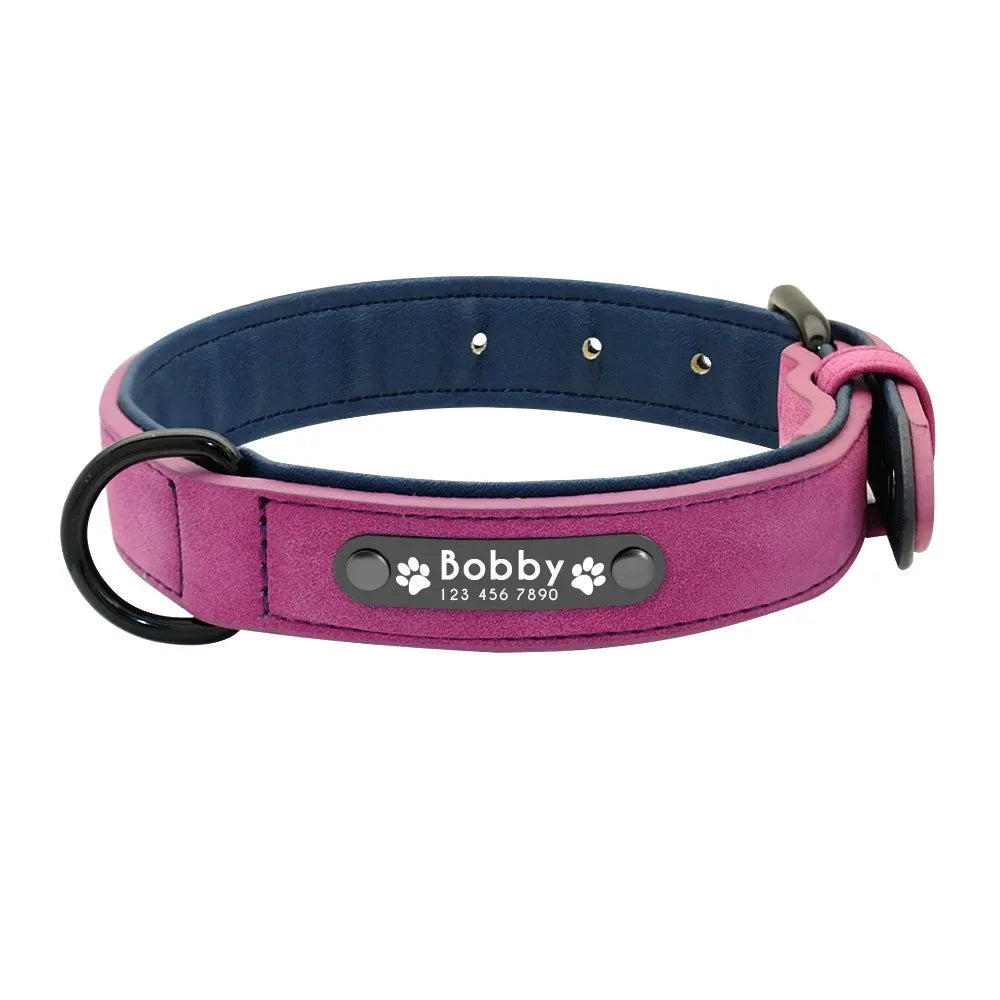 personalised suede-texture dog collar