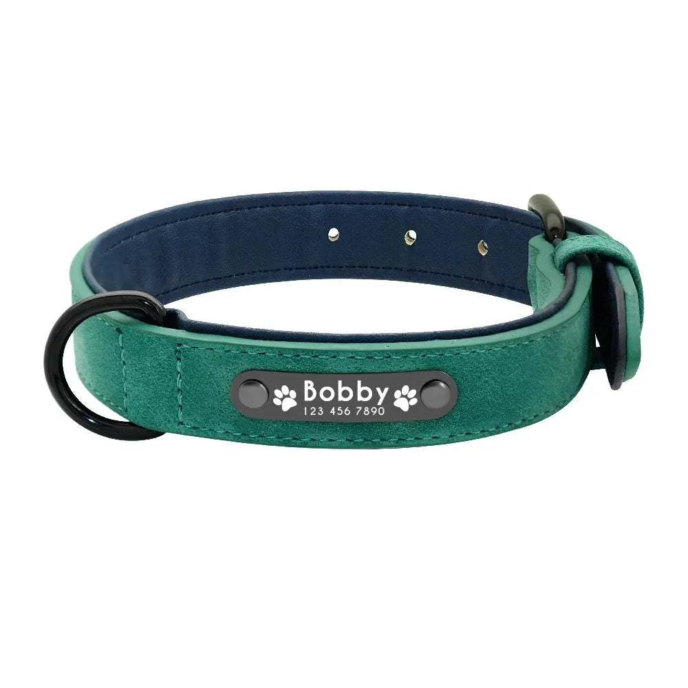 personalised suede-texture dog collar