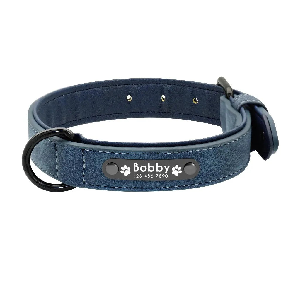 personalised suede-texture dog collar