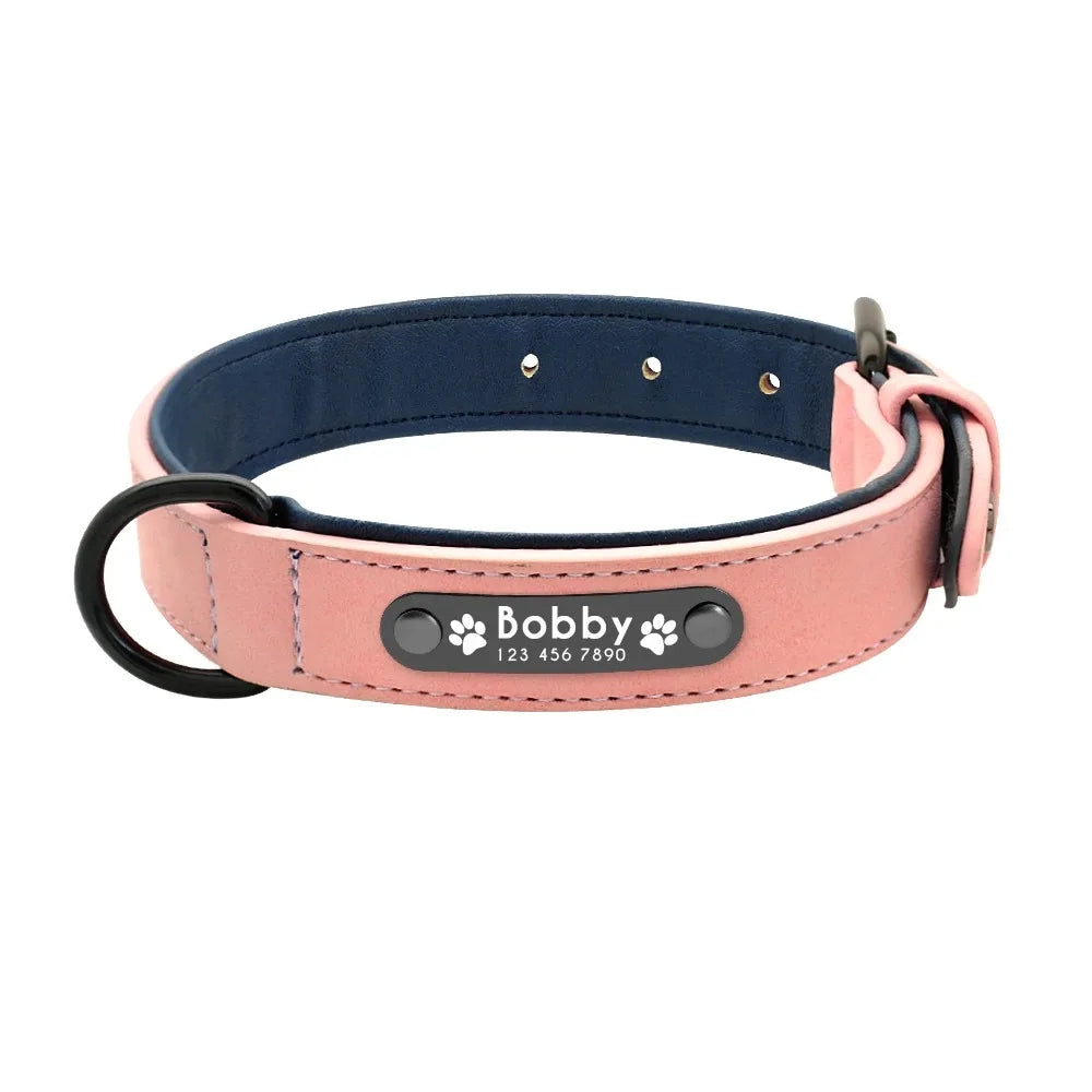 personalised suede-texture dog collar